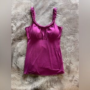 I.N. Braided Flowy Padded Sleeveless Shirt Women’s Tank Top Classy Sz M EUC
